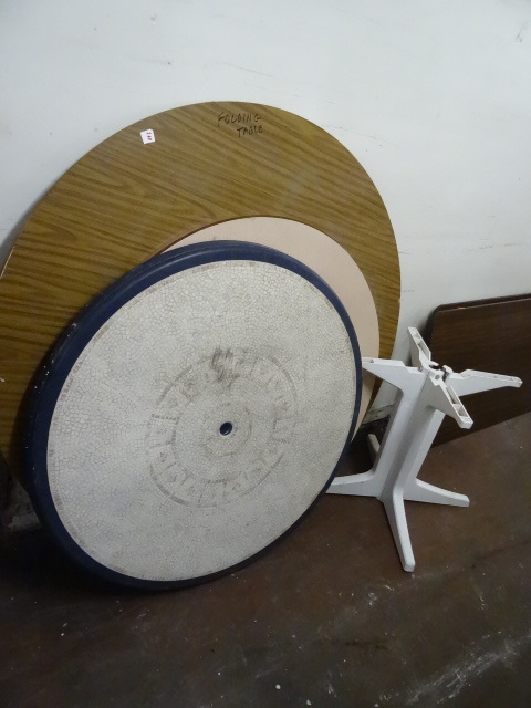 Folding table. 60.  Round table to...