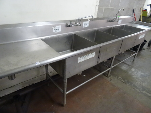 4 basin stainless sink. 4 drains. 2...