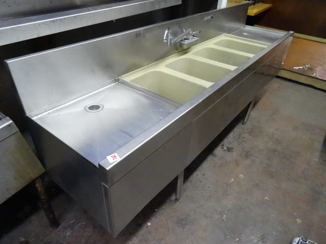 4 basin bar sink with sides for dry...