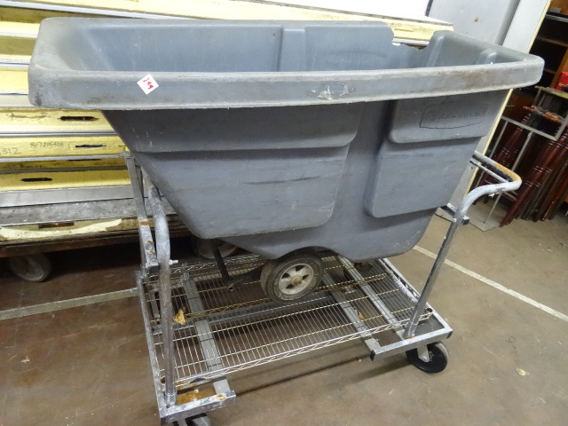2 wheeled garbage carts. Metal 4 wh...