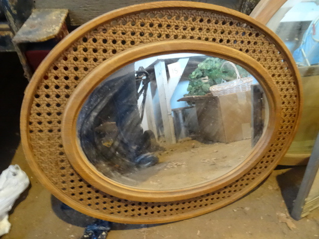 Vintage Artificial Wood Look Wall hanging Mirror.  29 x 24