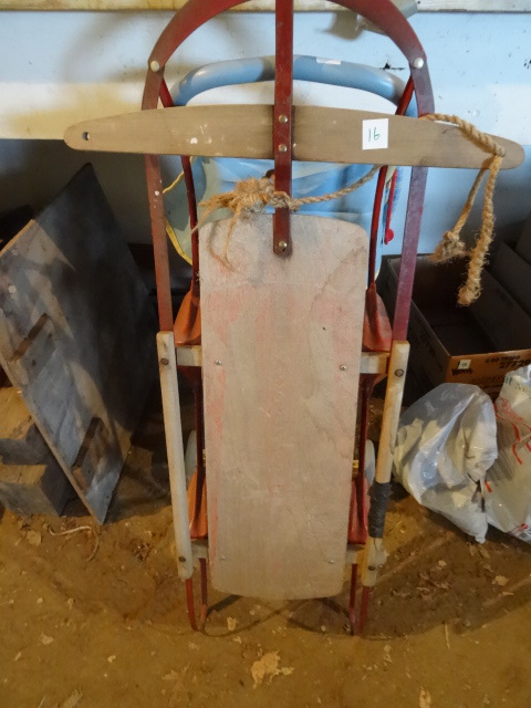 Vintage Kids Sled.  One Wood Rail Broke