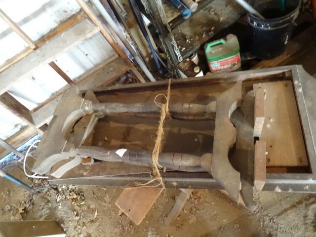 Vintage Wood Table  48 x 18 x 29.  Complete.  Needs Legs Installed