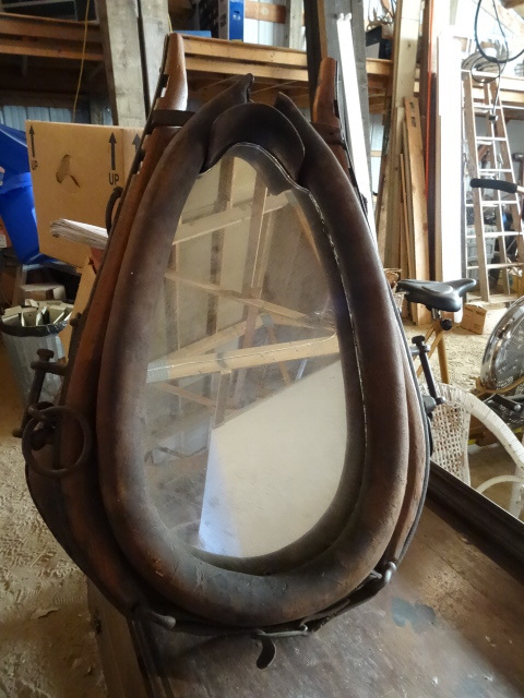 Vintage Horse Pulling Harness Turned into a Wall Mirror