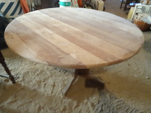 Wood Table with Wood Base.  48 x 30.  Top Needs to be installed