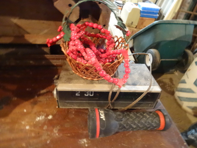 Kenmore Dehumidifier.  Clock Radio, Ace Flashlight, Wicker Basket