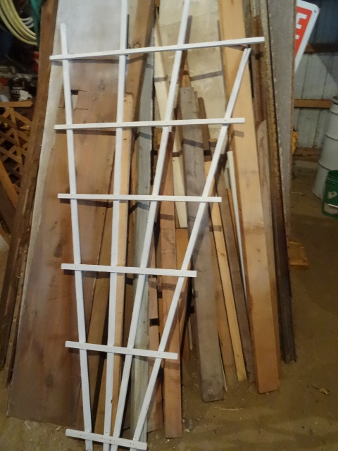 Pile of Misc. Lumber.  Large Counter Top.  Buyer Takes All