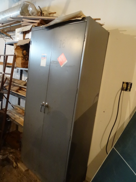 2 Door Metal Cabinet.  4 Shelf.  36 x 18 x 78