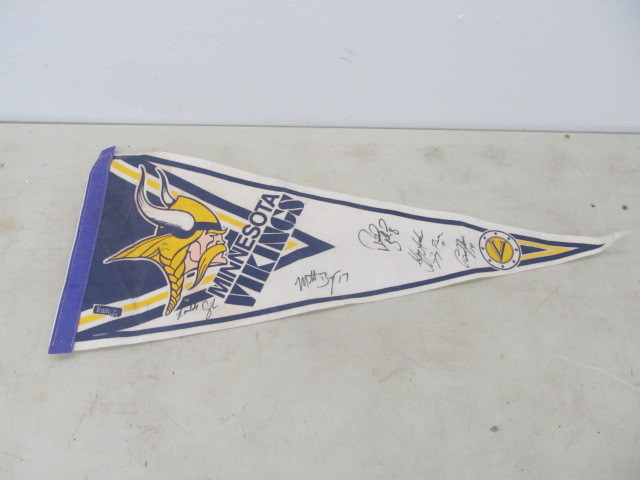 Autographed MN Vikings Pennant