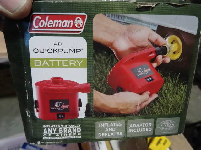 lot 216 image: NEW Coleman Quick Pump Battery Operated Air Pump