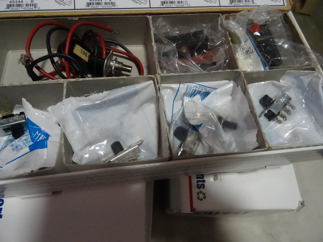 lot 247 image: NEW BOX Fluorescent and Slide Switches Approx retail $100