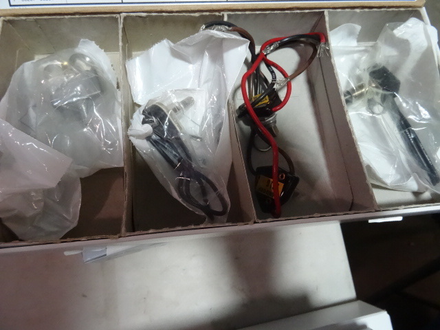 lot 251 image: NEW BOX Toggle and Push Switches. Approx Retail $40