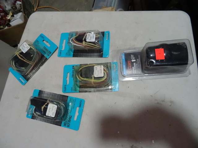 lot 279 image: NEW LOT Qty 4 Trailer Connector Harnesess and Ball Hitch Cover