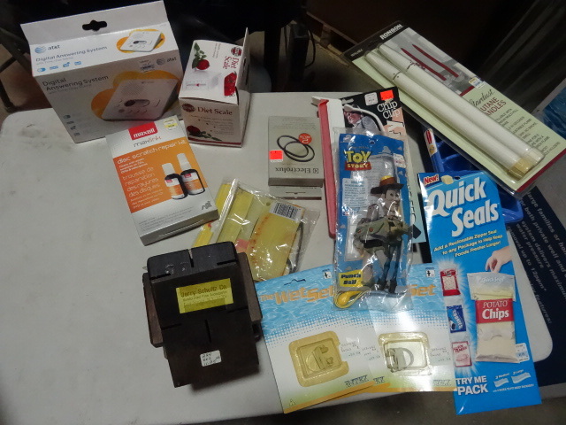 lot 289 image: NEW LOT Kitchen and Houshold Items incl. ATT Digital Answering System, Butane Candles, Kitchen Scale, Bag Clip, Ice Trays, Knife Block and MORE approx $80 retail