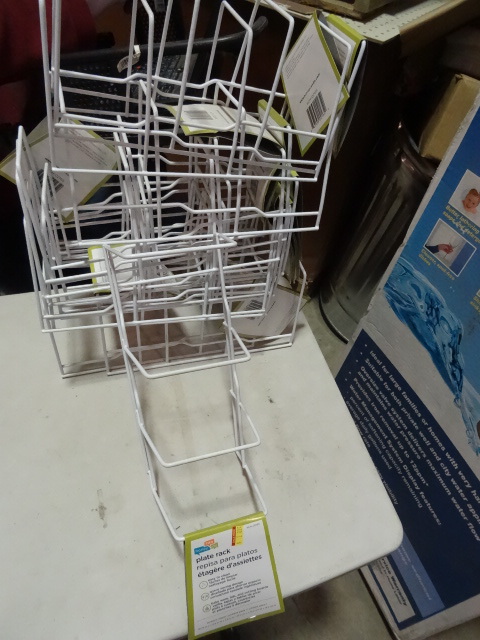 lot 297 image: NEW LOT Qty 12 Plate Racks, White, Also great as Record and CD Holders plus many other uses