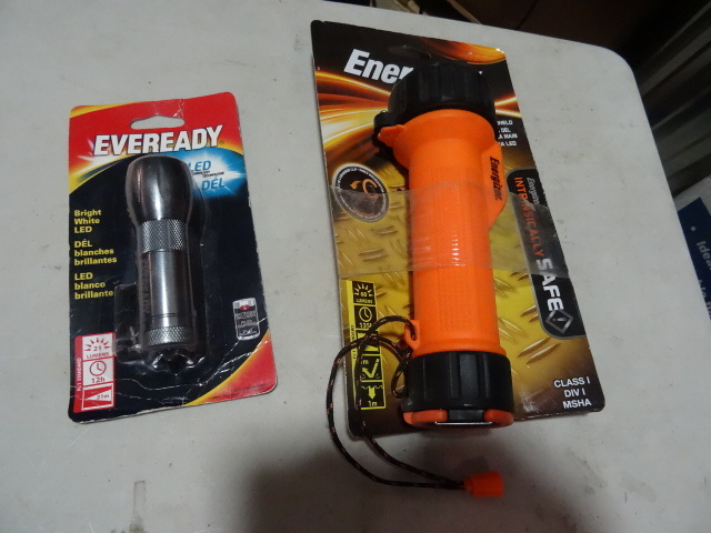 lot 299 image: NEW LOT Qty 2 LED Flashlights Eveready LED Bright White and Energizer LED