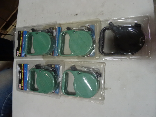 lot 300 image: NEW LOT Qty 5 Ten (10) ft Retractable Pet Leashes