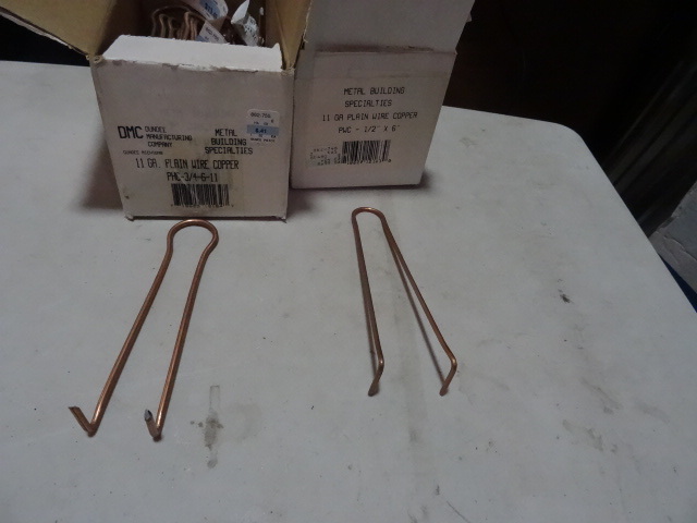 lot 307 image: NEW Qty 2 Cases Metal Pipe Straps Copper est 50 per case 1 Case 1  2 in x 6 in and 1 case 3  4 in x 6 in
