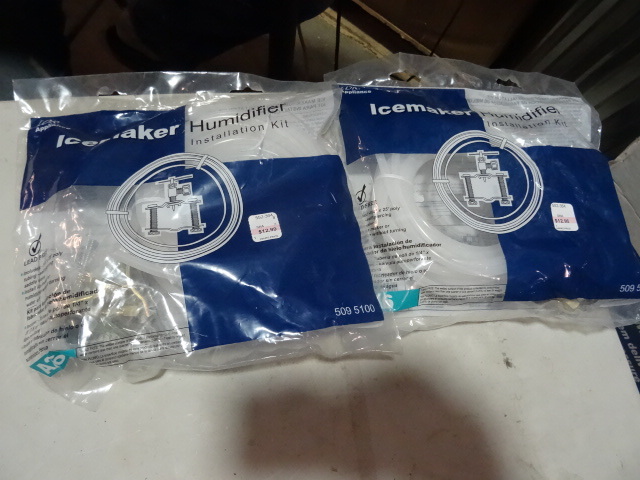 lot 308 image: NEW Qty 2 Icemaker  Humidifier Water Line Kits Vampire Tap and 25 ft hose ea. Retail $26