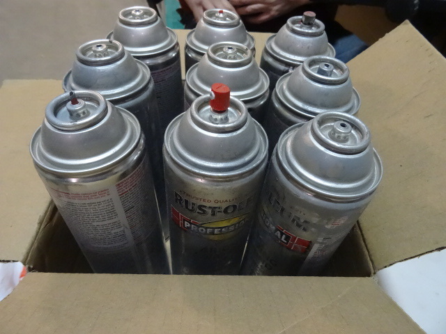 lot 314 image: NEW LOT QTY 9 Rust-Oleum Pro Bright Galvanizing Compound. Zinc Rich Coating. 20 oz cans. 2 have tips which you will need to swap with the remaining cans $116 retail