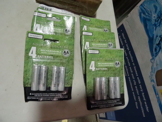 lot 325 image: NEW CASE LOT Qty 6 Four (4) Packs Moonrays Rechargeable AA Batteries NiCad 24 total batteries