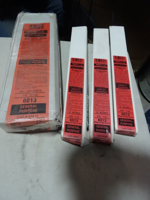 lot 346 image: NEW LOT Welding Rods Qty 3 One (1) lb boxes 332 in #6013 and one (1) 10 lb Box 1  8 in #6013