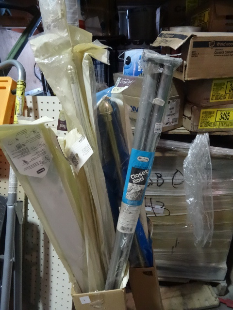 lot 1 image: NEW LARGE LOT Curtain and Closet Rods. Approx 20 pcs