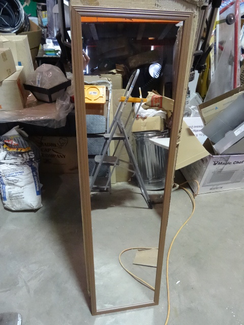 lot 5 image: NEW Lot QTY 10 Door Mount Mirrors 13x49 in Brown Trim