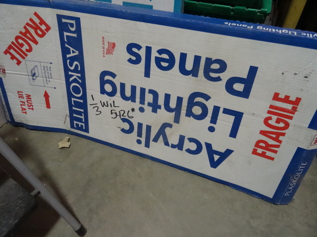 lot 11 image: NEW CASE Qty 20 (1 cracked) Plaskolite Acrylic Lighting Panels 2x4 ft Style Prismatic Whiter $184 retail