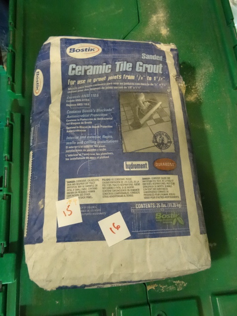 lot 16 image: NEW LOT Qty 4 bags Bostik Antique WhiteBisquit Thinset Sanded Grout for Tile. 25 lbs per bag 100 lbs total