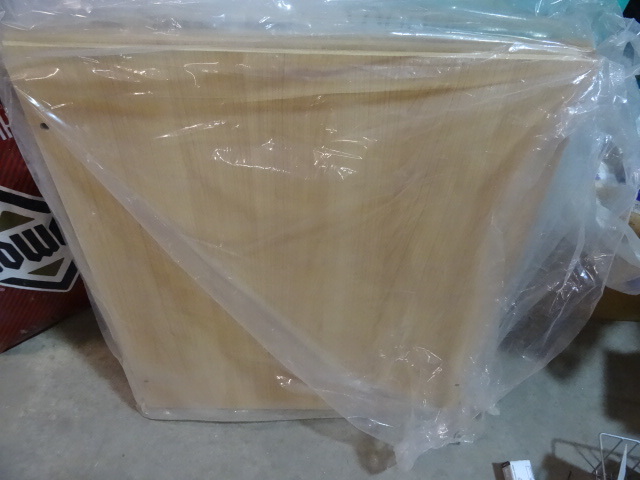 lot 19 image: NEW Qty 8 Wood Shelves. Qty 5 -  8x48in White and Qty 3  20x24in Wood Tone Shelves