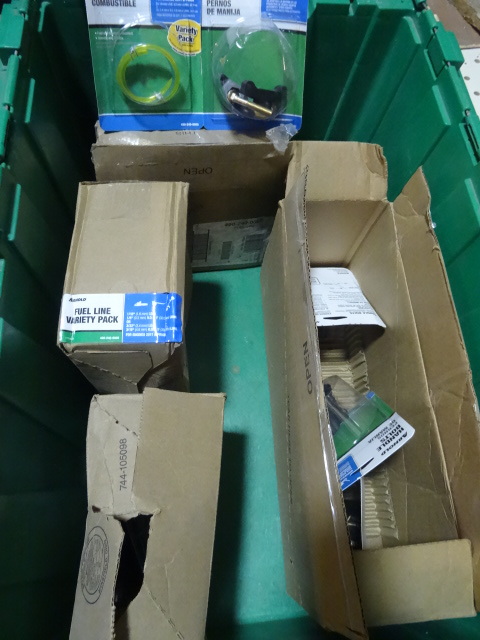 lot 30 image: NEW ENTIRE BIN Small Engine Repair Parts. Qty 17 Fuel Lines and 4 Handle Bolt Kits GREEN BIN NOT INCLUDED