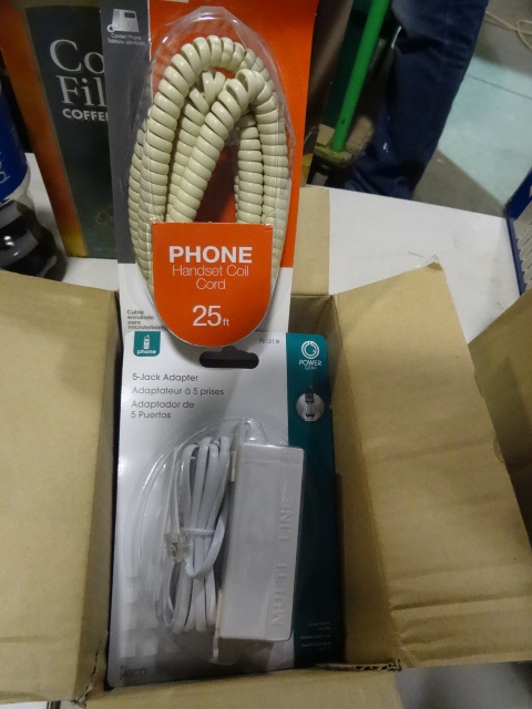 lot 49 image: NEW LARGE LOT RCA Telephone Accessories Qty 11  25 ft Coiled Phone Cables and Qty 16 - 5 Jack Adapter with extension cord