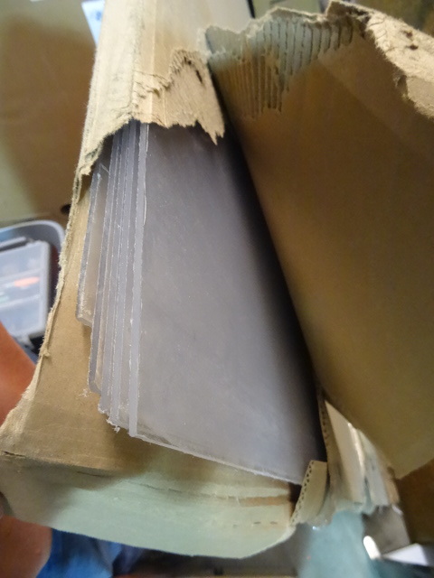 lot 66 image: NEW LOT Qty 5 Optix Clear Acrylic Plexiglass Sheets 4x8 ft NOTE Has some cracks at ends Approx 6 ft 4 in good length