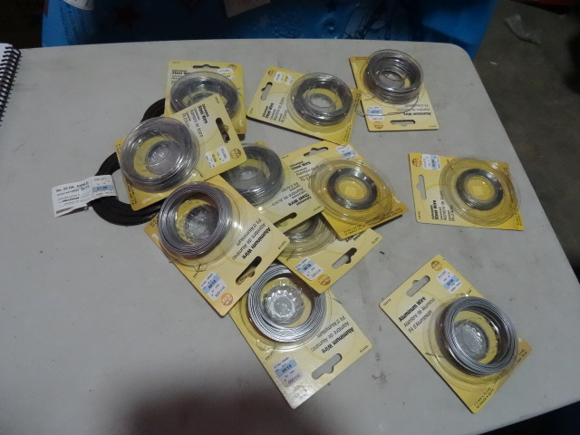lot 191 image: NEW LOT Approx 14 rolls of Aluminum and Galvanized steel wire approx $56 retail
