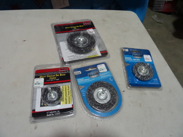 lot 195 image: NEW LOT Qty 5 Rotary Wire Brushes $20 retail