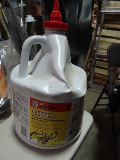 lot 210 image: NEW Bottle 5 lbs Chalk for Chalk Lines RED