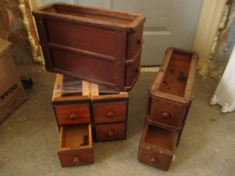 Lot of antique sewing machine drawe...