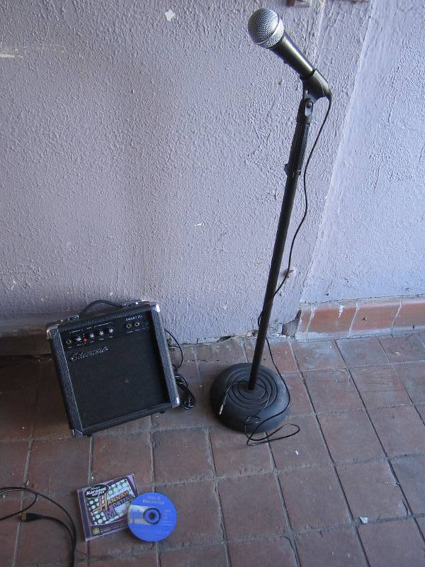 Silvertone amp and microphone with ...