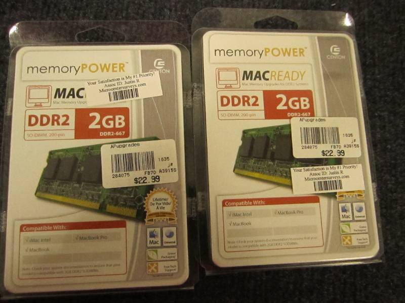 lot 173 image: 2Mac brand new memory power 2GB DDR...