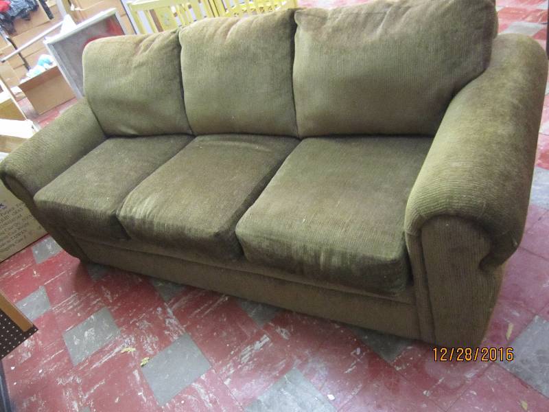 Brown upholstered couch...