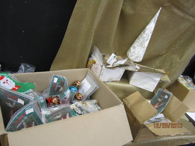Box filled with new vintage Christm...