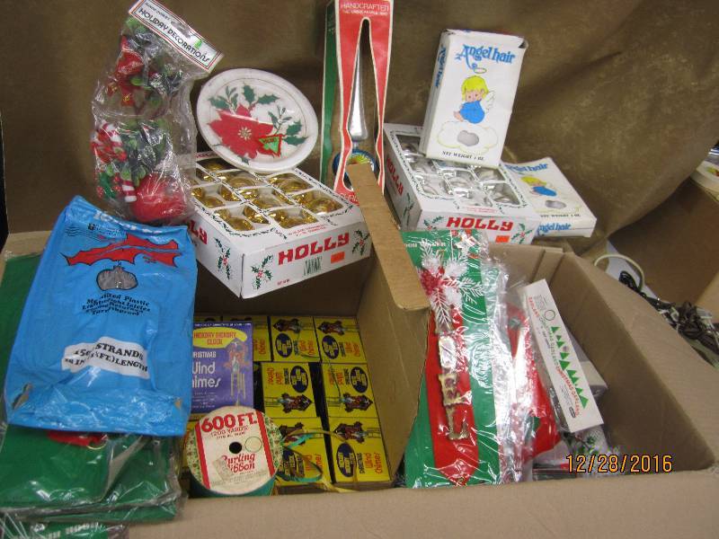 Box of new vintage Christmas orname...