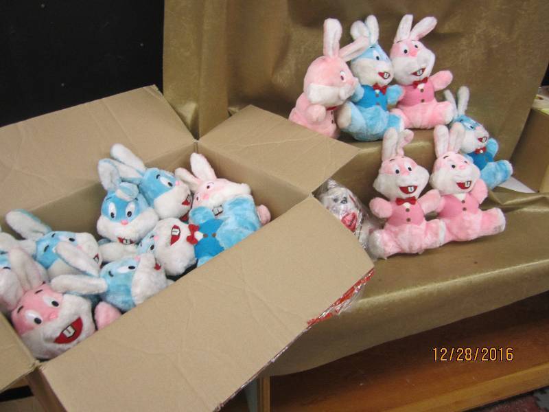 Box of stuffed bunnies...