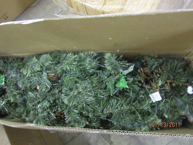 6-Piece Pine Lighted Faux Greenery ...