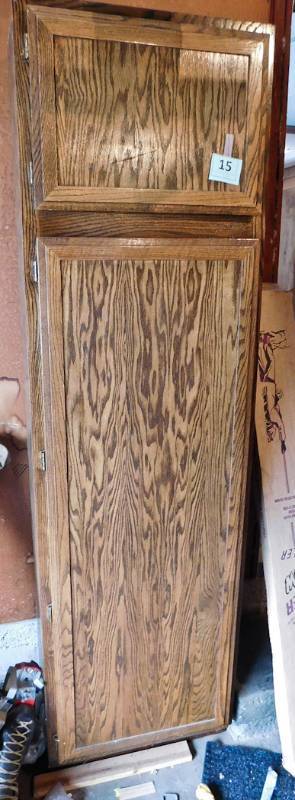 lot 15 image: vintage wooden pantry cabinet