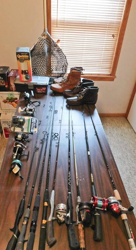 lot 78 image: large fishing lot, reel, rods more
