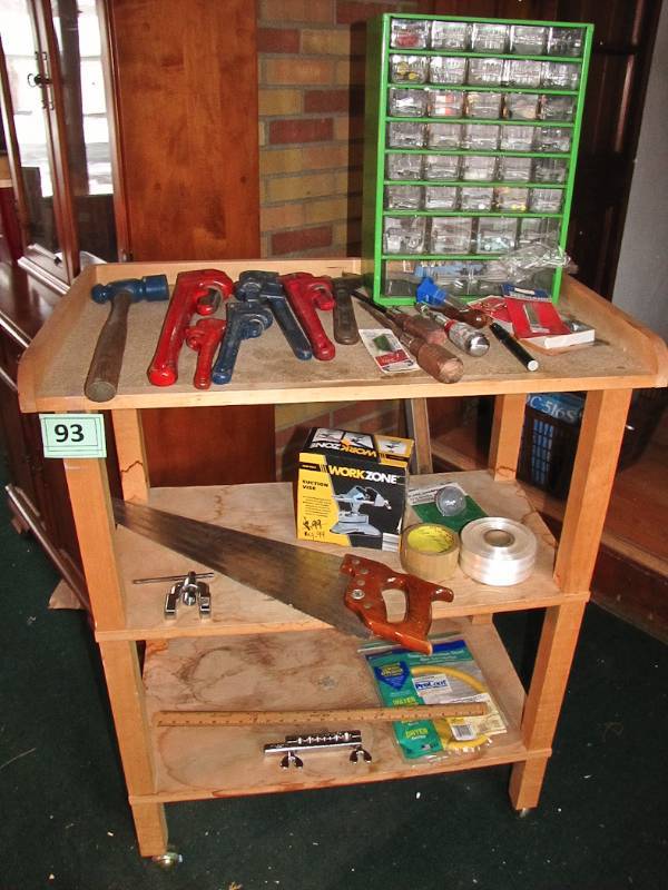 lot 93 image: work bench and all tools seen
