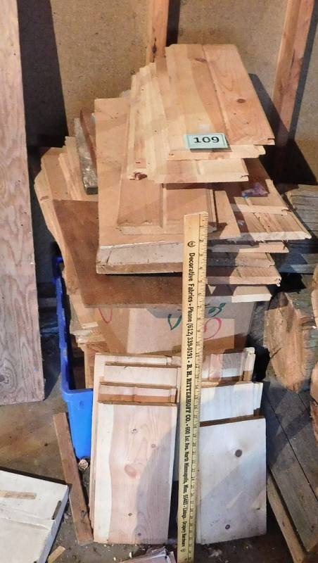 lot 109 image: misc wood tongue and groove