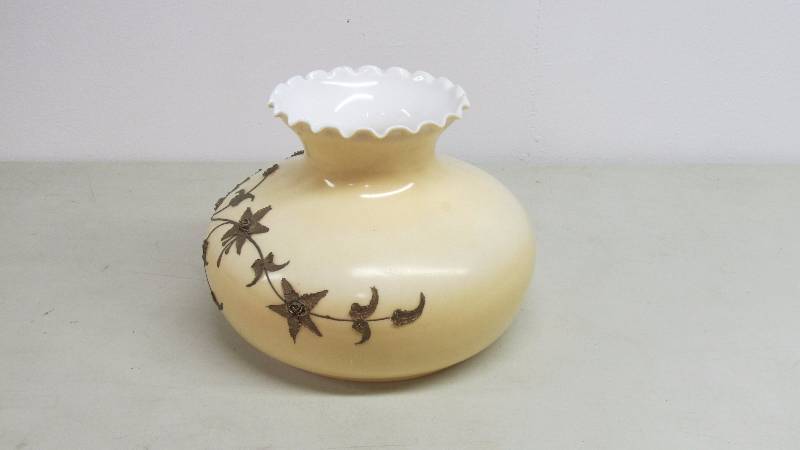 Antique Glass Hurricane Lamp Shade